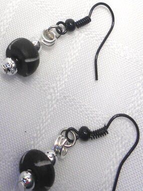 Handmade jewelry set with bracelet and earrings with engraved elk bone beads